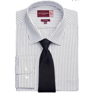 7540A Rufina White Grey Striped Classic Fit Shirt